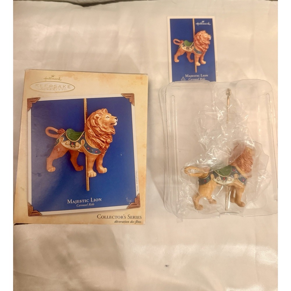 2004 Hallmark Keepsake Ornament‎ MAJESTIC LION Carousel Ride #1 in Series NIB